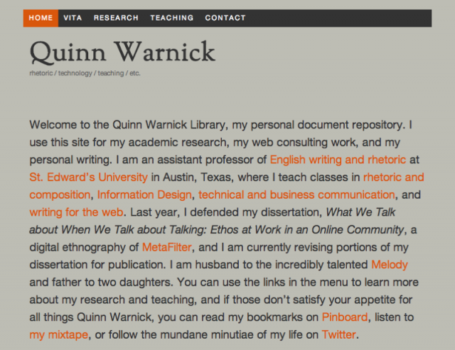 Quinn Warnick's Personal Site, 2010